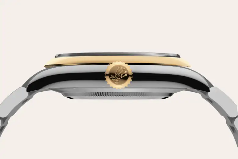 rolex Oyster Perpetual en Rolesor amarillo —combinación de acero Oystersteel y oro amarillo, M134303-0001 en Eurochronos rolex Oyster Perpetual en Rolesor amarillo —combinación de acero Oystersteel y oro amarillo, M134303-0001 en Eurochronos