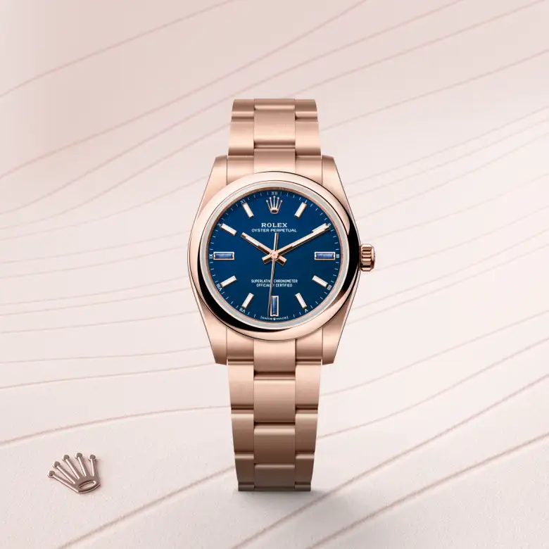 rolex Oyster Perpetual en Oro Everose de 18 quilates, M124205-0002 en Eurochronos rolex Oyster Perpetual en Oro Everose de 18 quilates, M124205-0002 en Eurochronos