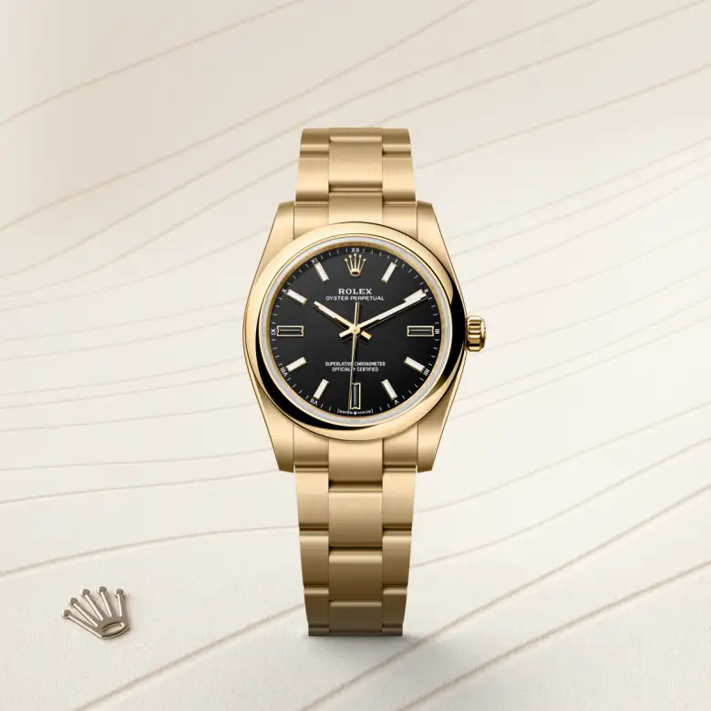 rolex Oyster Perpetual en oro amarillo de 18 quilates, M124208-0001 en Eurochronos rolex Oyster Perpetual en oro amarillo de 18 quilates, M124208-0001 en Eurochronos