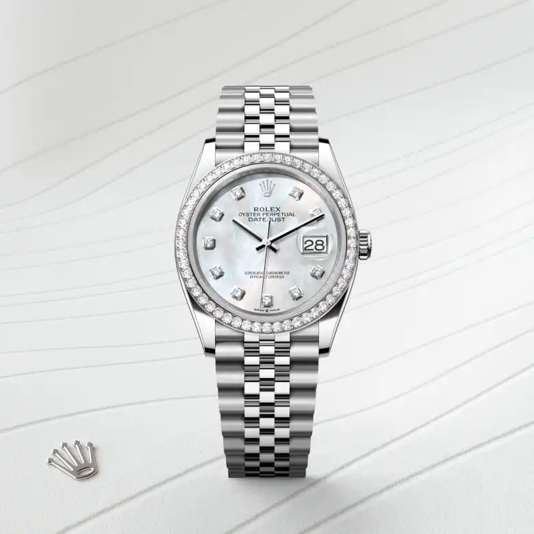 rolex Datejust en Rolesor blanco —combinación de acero Oystersteel y oro blanco, M126284RBR-0011 en Eurochronos rolex Datejust en Rolesor blanco —combinación de acero Oystersteel y oro blanco, M126284RBR-0011 en Eurochronos